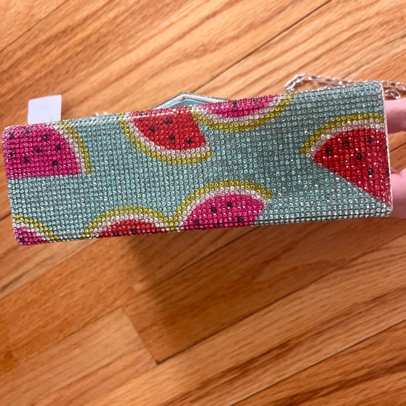 NWT Watermelon Print Crystal Clutch with Detachable Strap - Picture 4 of 10